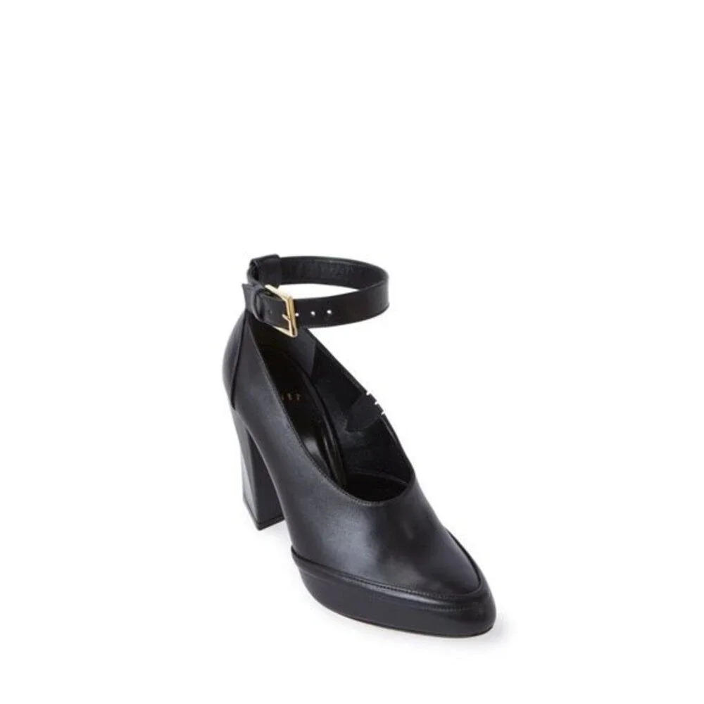 Maiyet Cecile Leather Ankle Strap Heels in Black 38